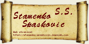 Stamenko Spasković vizit kartica